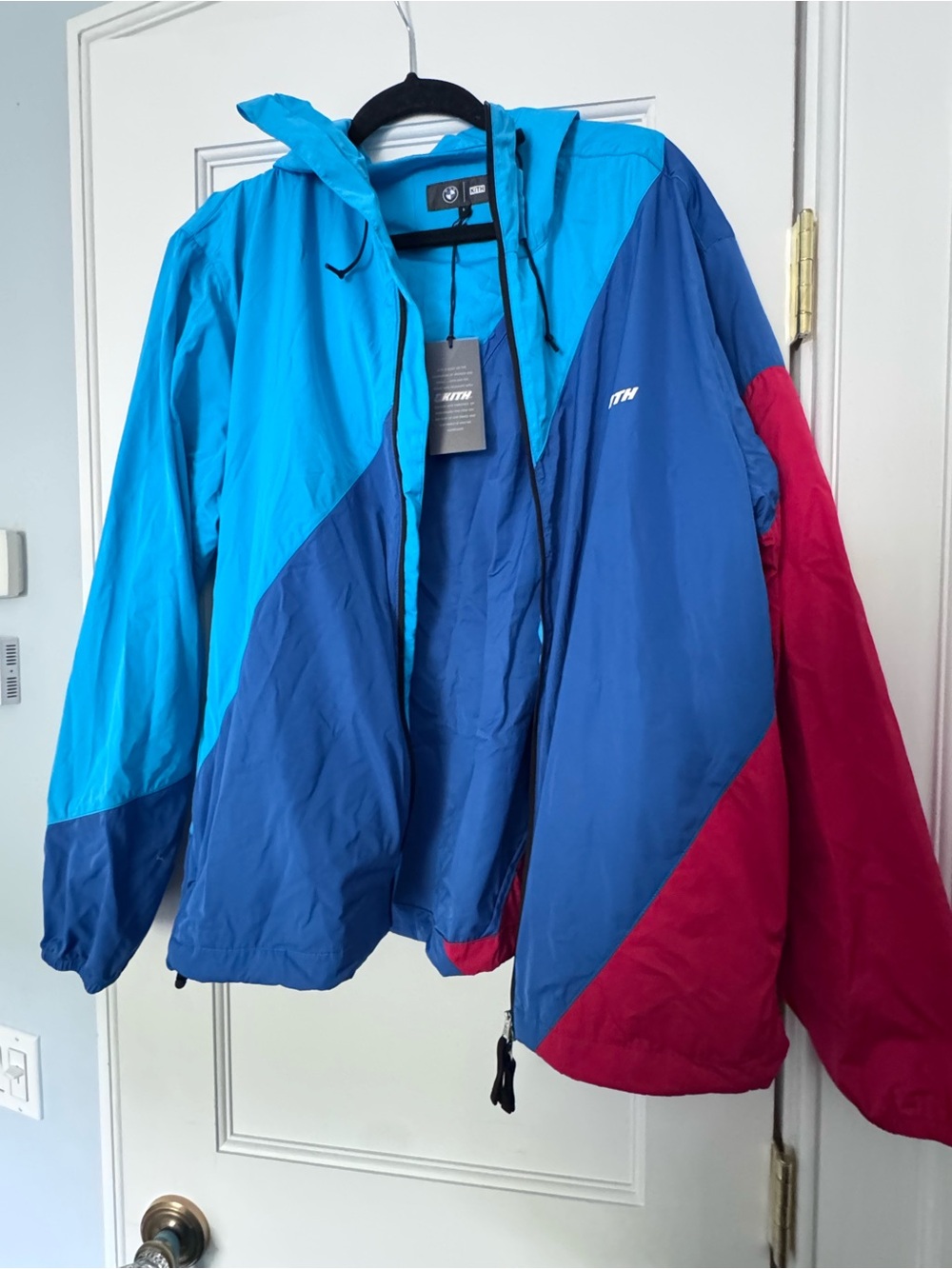 Kith Teal & Navy Colorblock Hooded Windbreaker